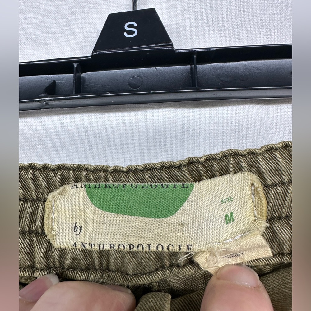 Anthropologie Jogger Pants Green Embroidered Boho Stretch Womens Size M - Picture 3 of 8